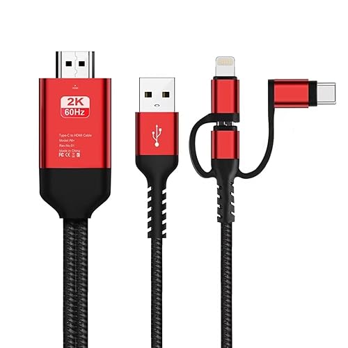 HDMI Cable Adapter for Smartphones, in USB C/Light/Micro USB