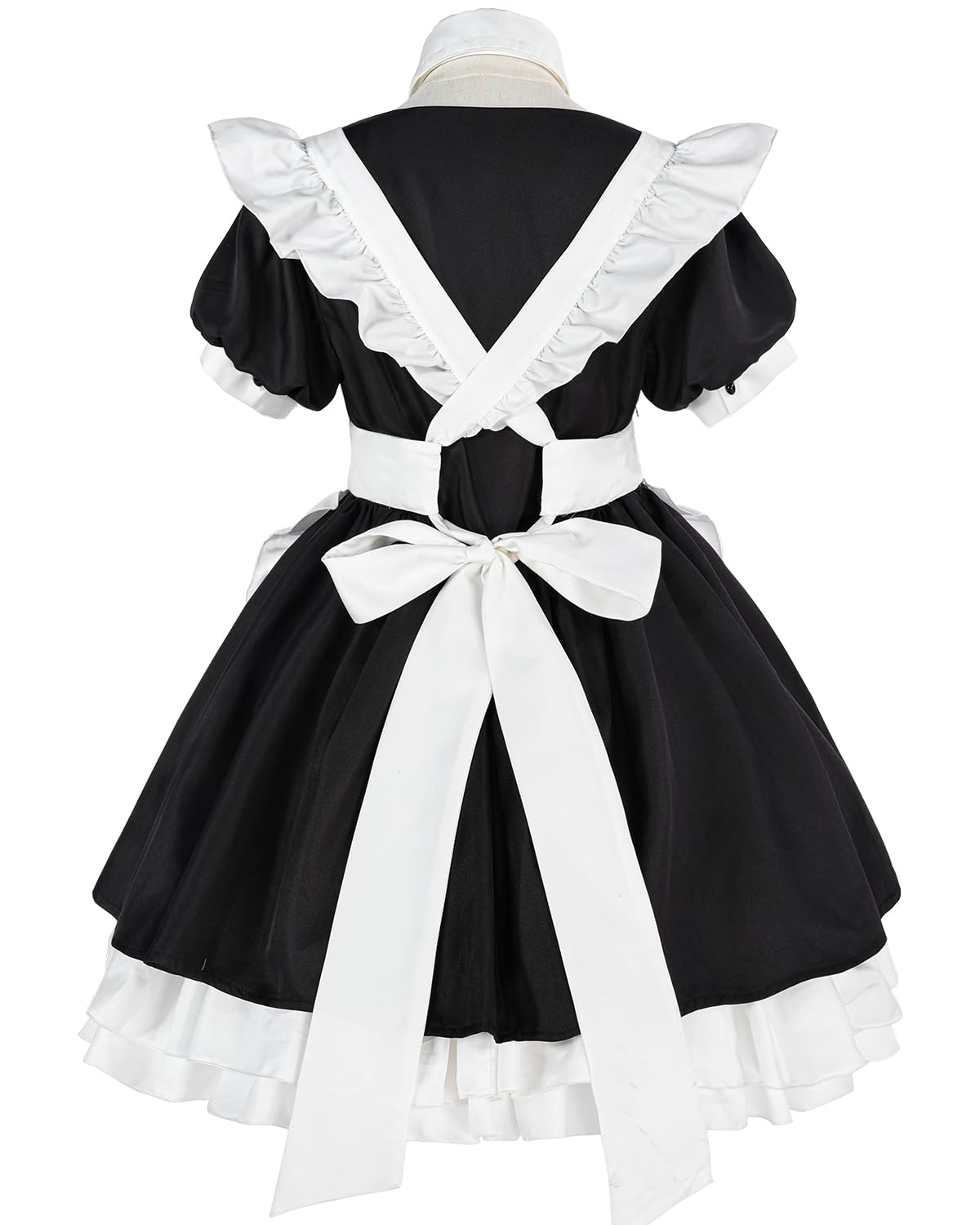 Condition photo showing As Is for cr rolecos french maid outfit costume for women cute anime cosplay lolita maid dress black small