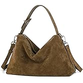 DONNAIN Premium Suede Leather Crossbody Bags for Women, Slouchy Suede Shoulder Bag with Adjustable Strap and Tote Handbag