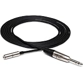 Hosa HXMS-010 Pro Headphone Adaptor Cable, REAN 3.5 Millimeters TRS to 1/4 Inches TRS, 10 Feet