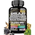 ModernMedina 8-in-1 Herbal Supplement with Himalayan Shilajit, Ashwagandha, Rhodiola Rosea, Ginseng, 15250mg, 60 Veggie Capsules (60 Capsules, SHILAJIT)