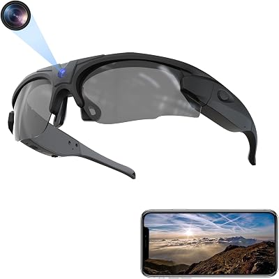 Hereta 4K WiFi Sports Camera Sunglasses HD Video Recording Glasses Polarized