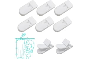 KINGWEE Thumb Shower Curtain Clips, Shower Splash Guard Holders, Bathtub Curtain Liner Clips for Windproof & Splash Water (White-8 Pack)
