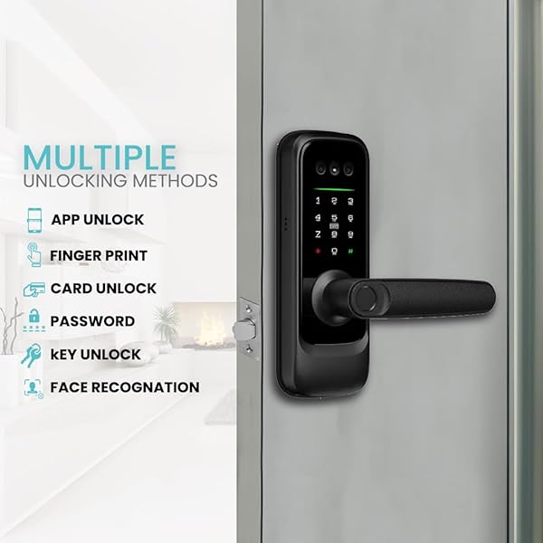 3D FACE RECOGNITION SMART DOOR LOCK WITH HD CAMERA & VIDEO DOORBELL & INTERCOM, KEYLESS ENTRY WITH PALM VEIN, PASSCODE, FINGERPRINT, CARD, TUYA SMART APP & KEYS – AUTO-LOCK, DIY INSTALL