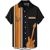 Summer Hawaiian Shirt,Button Down Shirt, Short Sleeve, Black Novelty Stripe Design,Funny Aloha Shirt