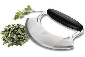 Amco 8650 Stainless Steel with Silicone Handle Mezzaluna