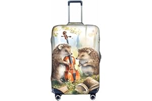 HSYOYO Luggage Cover Washable Suitcase Cover Anti-Scratch Luggage Protector Covers Elastic Suitcase Identify, Hedgehog Violin