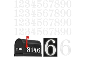 BVNUD 1.5 inch Mailbox Number Decals, Modern House Numbers, Mailbox Address Number, Mailbox Decal, White Vinyl Numbers, Mailbox Number Stick Ons, Modern Style Mailbox Address Numbers