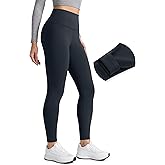 CRZ YOGA Matte Thermal Fleece Lined Leggings 28'' - Casual Lounge Workout Womens Yoga Full Length Pants Winter Warm