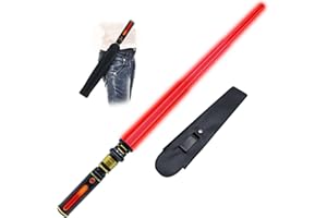 GIANBY Light Up Saber for Kids, Red Light Swords with FX Sound, Expandable Light Swords Set for Galaxy War Fighter Warriors, Halloween Dress Up Parties (with Belt Clip)