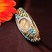 COCOTINA Womens Fashion Flower Bangle Style Bracelet Rhinestone Round Dial Analog Quartz Wrist Watch - Blue