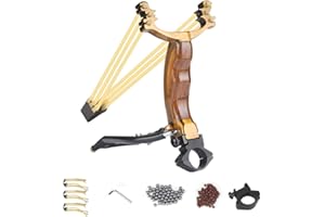NISPOTDOR Slingshot, Slingshots for Adults Heavy Duty, Wrist Sling Shot for Adults Hunting, Professional Slingshots Kit with 100 Ammo Balls and 3 Rubber Bands