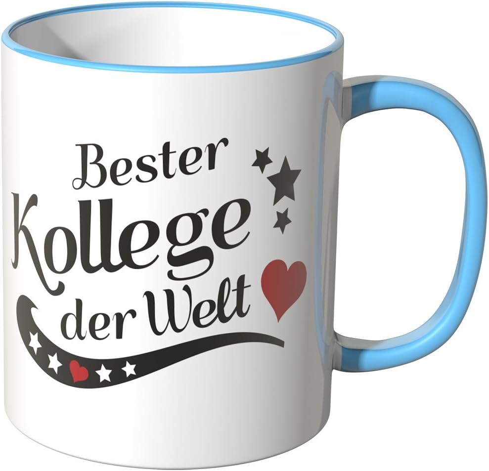Wandkings® Tasse, Spruch Bester Kollege der Welt BLAU Amazon.de