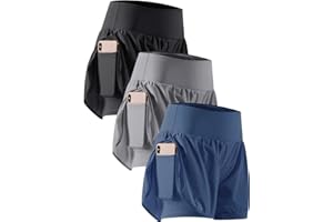 CADMUS 2 in 1 Women's Workout Shorts for Athletic Gym Running Shorts with Phone Pockets