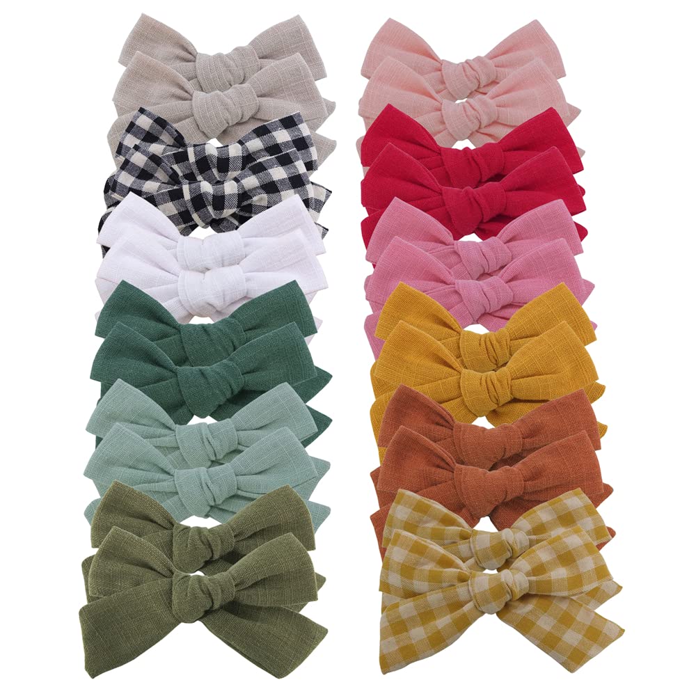 Pack of 24 Cute Bow Hair Clips for Baby Girls Pigtails Bangs Hair Barrettes for Babies Toddlers Kids Hair Bows in Pair
