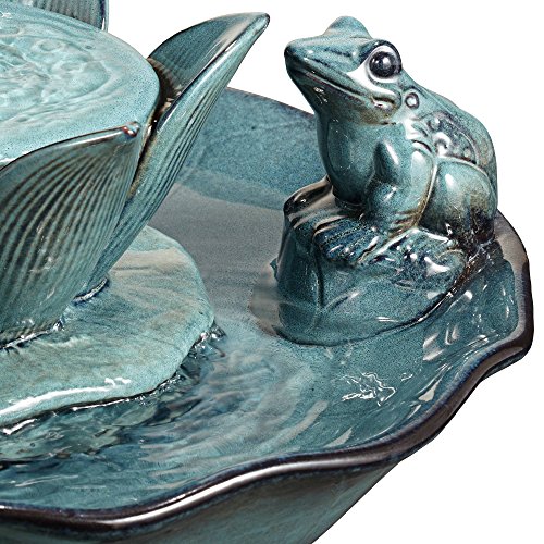 John Timberland Pleasant Pond Frog Lotus Modern Outdoor Floor Water Bubble Fountain 25 1/4" High Scalloped Pedestal Bowl for Yard Garden Patio Deck John Timberland Pleasant Pond Frog Lotus Modern Outdoor Floor Water Bubble Fountain 25 1/4" High Scalloped Pedestal Bowl for Yard Garden Patio Deck