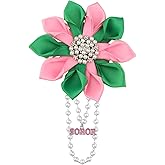 POTIY Pink and Green Sorority Gift Pink Green Brooch Pin Graduation Gifts for Women