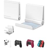 4 Pack Foldable Controller Wall Mount Holder for Xbox PS5 PS4 PS3 Switch Pro Strong Adhesive/Screw Upgraded Controller Stand Hanger with Anti-slip Pad Universal Gaming Remote, Headphone Accessories