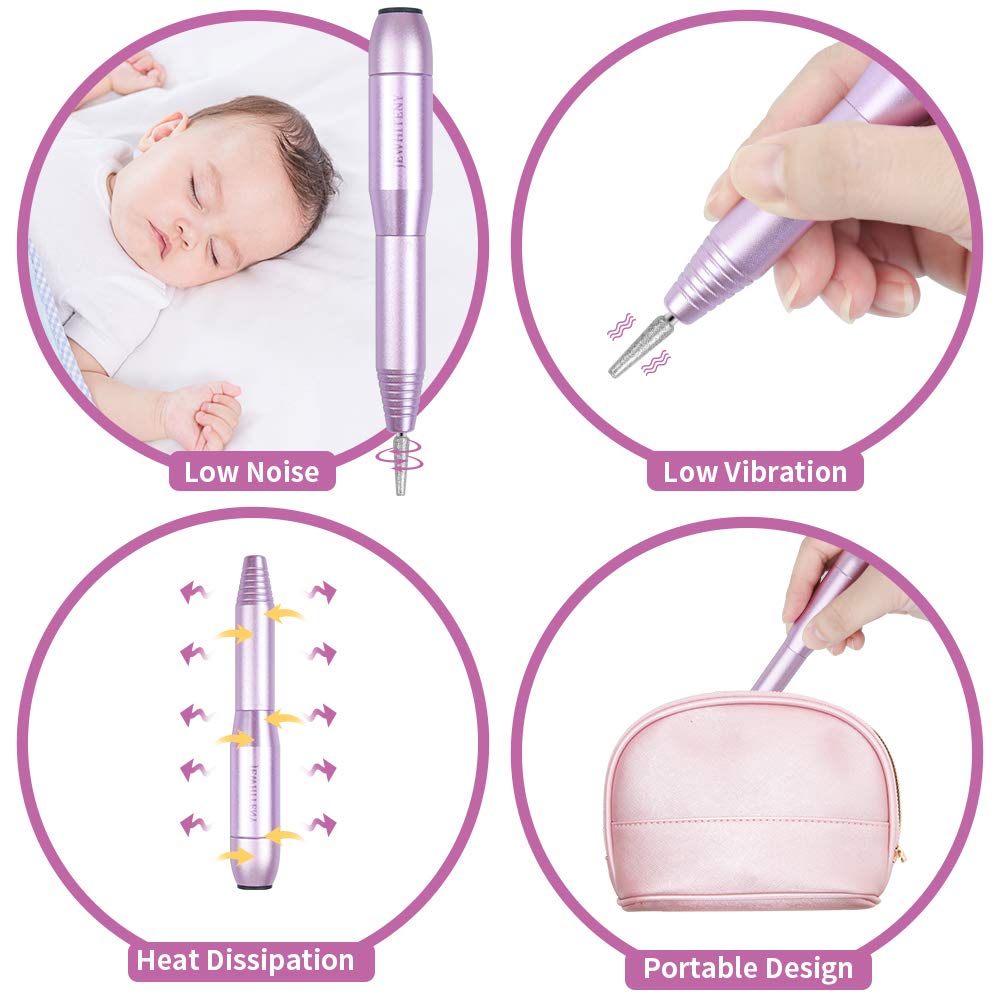 Electric Nail Drill Professional 25000RPM Portable Manicure Pedicure Polishing Shape Tools Efile Nail File Drill Kit For Acrylic, Removing Acrylic Gel Nails: Beauty