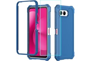 Lozeguyc for T-Mobile Revvl 8 5G Case with Screen Protector,Full Body Protection Front PC Back Soft Silicone Bumper,Heavy Duty Protection Shockproof Phone Case for T-Mobile Revvl 8 Blue