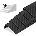 5 Pack Rubber Stair Nosing - 3.3Ft Stair Anti-Slip Adhesive Strip, Made of Wear-Resistant Rubber, Mute, Easy to Install - Indoor/Outdoor (3.3Ft, Full Black, 5)