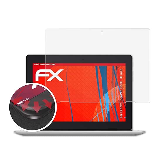 atFolix Schutzfolie passend für Lenovo IdeaPad D330 10 inch Folie, entspiegelnde und Flexible FX Displayschutzfolie (2X)