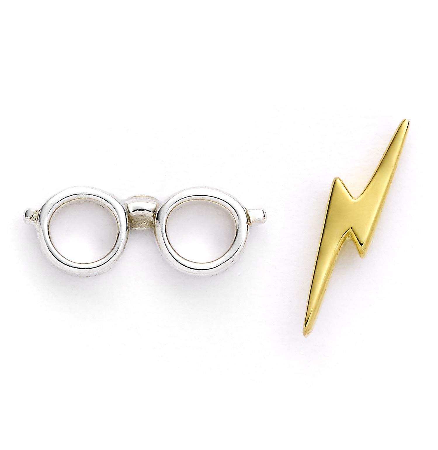 Official Harry Potter Sterling Silver Lightning Bolt & Glasses Stud Earrings by The Carat Shop