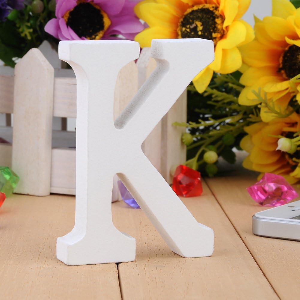 JINGXU Wooden Letters A-Z 26 Alphabet Letters DIY for Wedding Birthday Party Home Decorations (K)