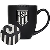 Rico Industries US Soccer 15oz Matte Black Ceramic Bistro Mug