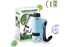 XIEJY Mini Microscope for Kids, 2025 Upgrade Your Little Scientist Microscope Mini Microscope for Kids, Kids Microscope Handheld Mini Scope Portable Microscope for Kids (Blue)