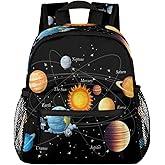 AUUXVA Planet Kid's Backpack Green Toddler Bag with Chest Clip Schoolbag for Girl Boy Preschool Kindergarten Student Bookbag Children Bag Travel Daypack