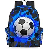 OMFUNS Sport Football Ball Kids Backpack for Boys Girls Soccer Sport Preschool Toddler Backpack Kindergarten Nursery Bookbag Travel Children Lightweight School Bag