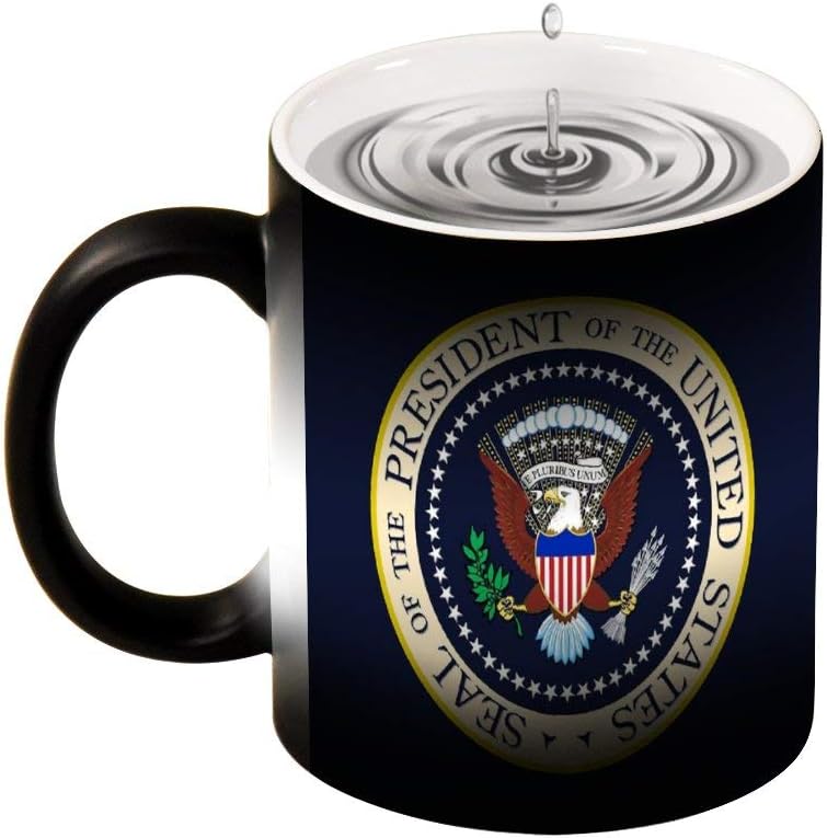 Magic Mug Heat Sensitive Seal of The President of The United States Funny Color Changing Coffee Mug Cup 11 OZ