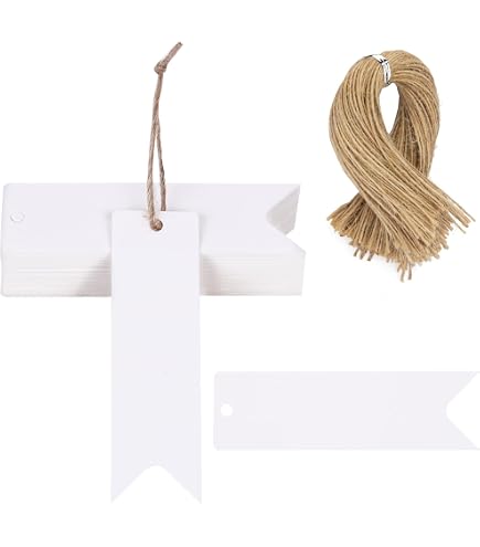 100-Pack Kraft Paper Gift Tags With String - 20x28mm Wood Pulp Labels