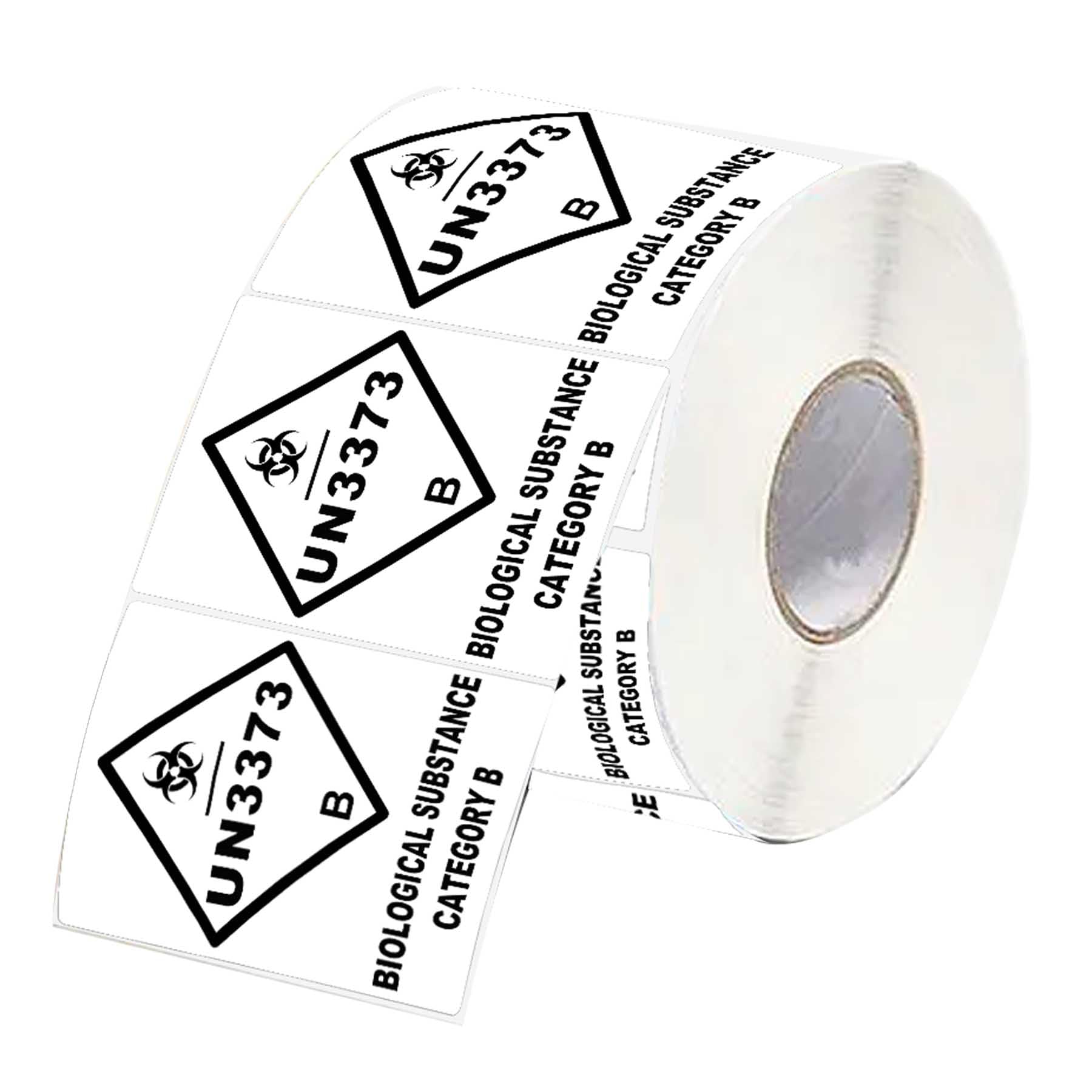 UN3373 Labels for Biological Substance Category B Stickers 2 x 2.75 Inch - UN3373 Caution Warning Labels Shipping Stickers 250 Pcs