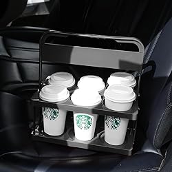 Bodaon 6 Cup Drink Carrier with Handle, Plastic Cup
