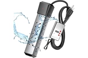 Gabroga 2000W Immersion Water Heater with Thermostat, Pool Heaters for Inflatable Above Ground Swimming Pool, Submersible Buc