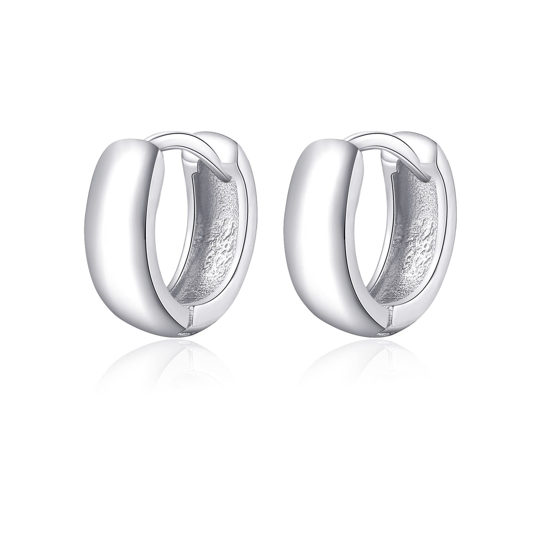 5.5mm 8mm 11mm Tiny Huggie Hoop Earrings 925 Sterling Silver Mini Small Hinged Cartilage Tragus Sleeper Hugging Hoops Earrings For Men Women