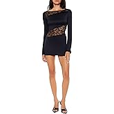 Forever 21 Womens Sheer Lace Bodycon Mini Dress