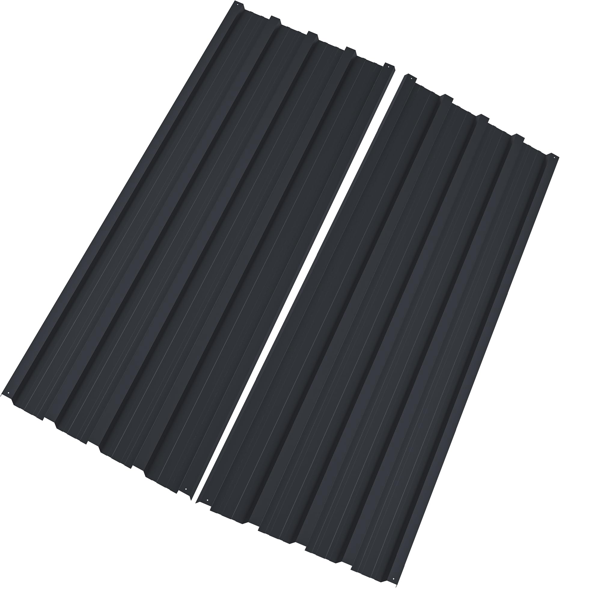 Photo 1 of *****BRAND NEW ITEM**** Corrugated Roofing Panels Galvanized Steel Roof Panels, L60.63×W16.77 Inch Heavy Duty Metal Roof Panels, Roof Protector for Garages, Sheds, Stables and Mobile Homes, Black, 20PCS