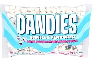 Dandies Mini Vegan Marshmallows, No Artificial Flavorings, Food Dyes, Corn Syrup, or Gelatin, Perfect for Roasting, S’mores, or Snacking (One Pack)