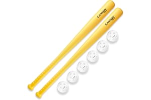 Cannon Sports Plastic Baseball Bat and Ball Set - 2 Plastic Bats (29.5-Inches) and 6 Plastic Baseballs (9-Inches)
