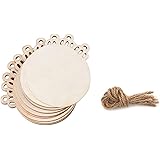10Pcs 2.87 INCH Round Wood Discs for Crafts,Marking Tags,Wood Discs for Crafts with Holes,Unfinished Wood Circles with 22cm R