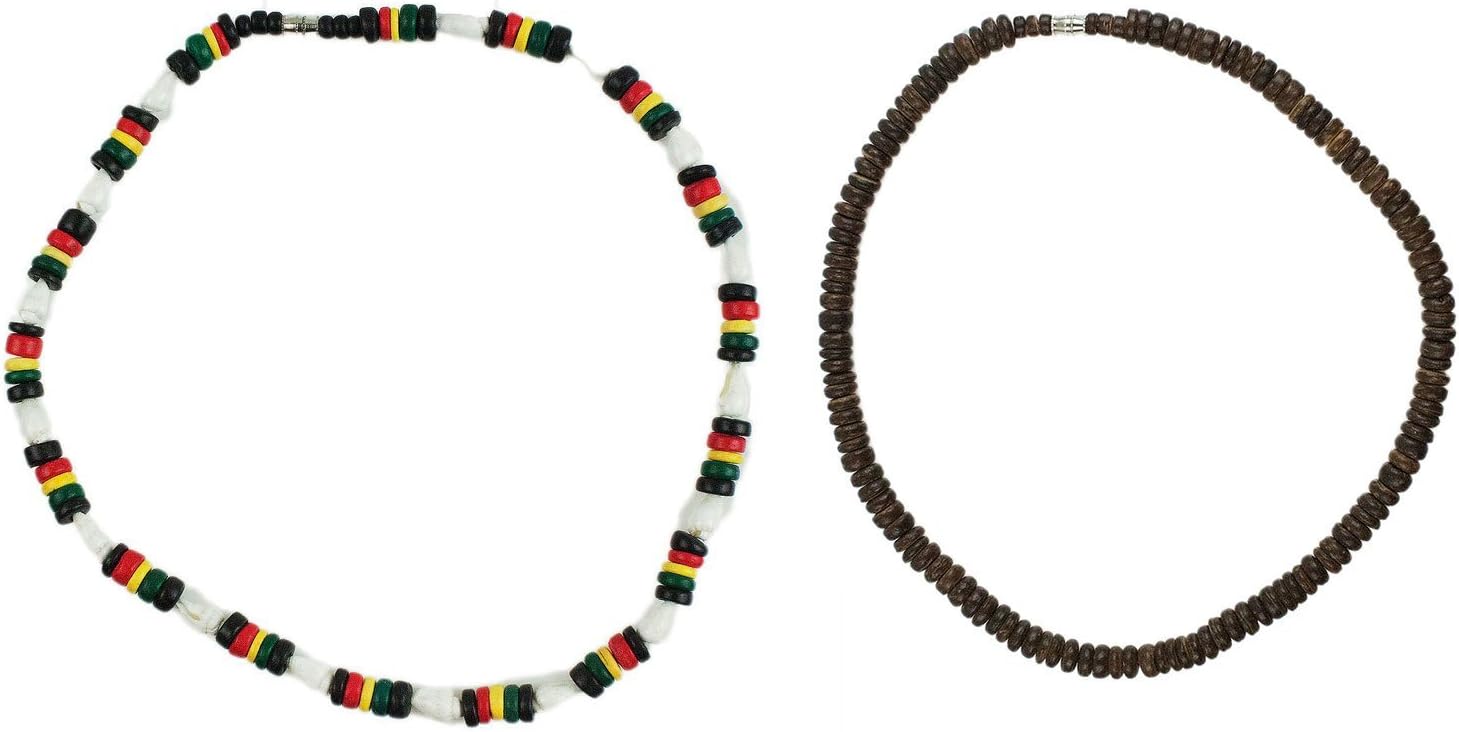 Barbra Collection Various Style of 2 Set Coco Bead Hawaiian Surfer Necklaces for Uni-Sex