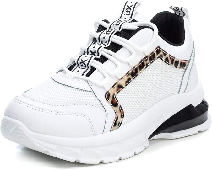 Amazon.com | XTI Cayden Trainers Women White/Silver - 7.5 - Low top Trainers | Fashion Sneakers