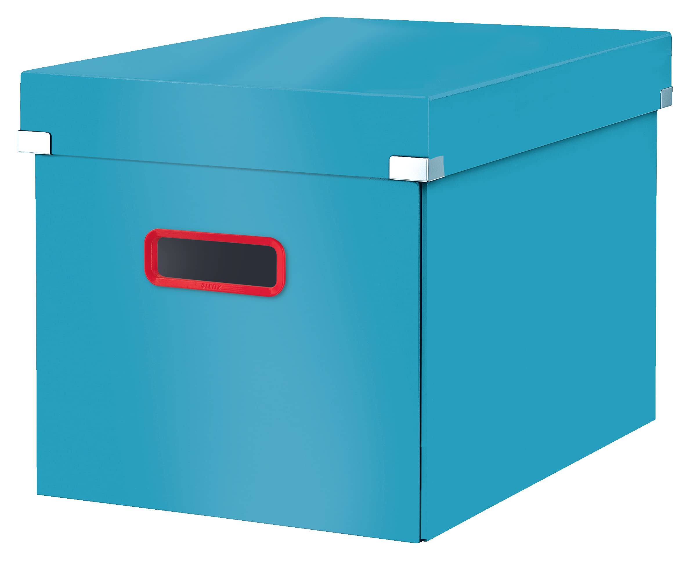 Leitz Click & Store Cube, Foldable Large Storage Box with Lid, Premium Strong Cardboard Container for Home/Office Filing, Cosy Range, Calm Blue, 53470061