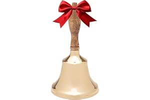 Bevin Bells Solid Brass Hand Bell | 6HB | New England Hardwood Handle | Elegant Hand Call Bell | Noise Makers | Loud Brass Bells | Easy to Grip Handle | Teacher Handheld Bell | Made in CT, USA