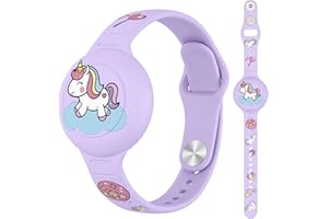 Waterproof for AirTag Bracelet for Kid, Soft Silicone Cartoon for AirTag Holder for Kids with Hidden Design, Compatible for A
