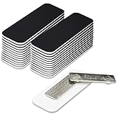 Black Name Tag Blanks – 25 Pack, 1" x 3", Round Corners, DIY Engravable Plastic Badges with Magnetic Backing – All Quality Badges