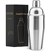 Cocktail Shaker,24 oz Martini Shaker - Leak Proof,Drink Shaker Built-in Strainer,18/8 Stainless Steel Margarita Mixer,Bartend
